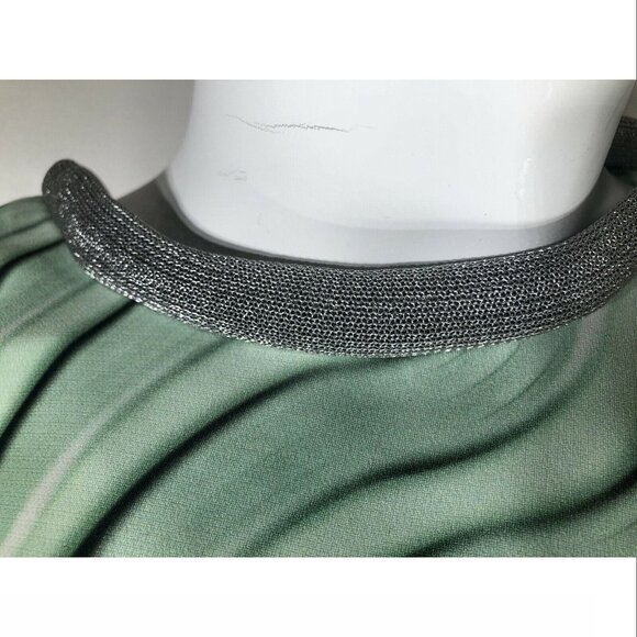 Mary Katrantzou Lurex Embellished Print Dress, Green / Pink, Size 2 US / 6 UK - Picture 7 of 9